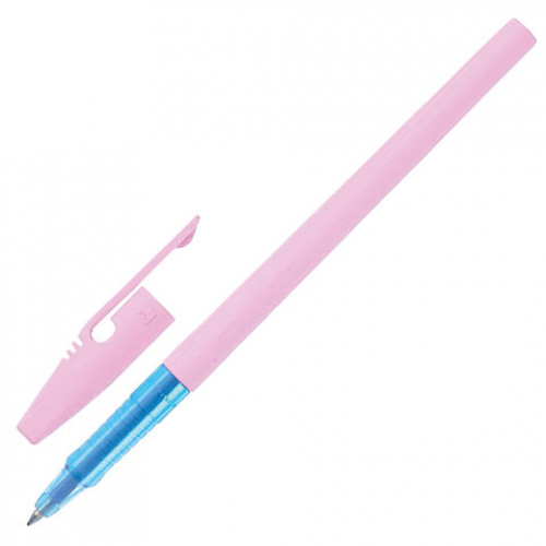 Ручка шариковая STABILO Liner Pastel, СИНЯЯ, корпус розовый, узел 0,7 мм, линия письма 0,3 мм, 808FP1041-4