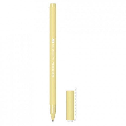 Ручка шариковая BRAUBERG SOFT TOUCH STICK PASTEL СИНЯЯ, мягкое покрытие, корпус ассорти, узел 0,7 мм, 143698