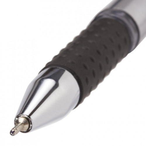 Ручка шариковая масляная с грипом BRAUBERG Signature, СИНЯЯ, печать, узел 0,7 мм, линия письма 0,35 мм, 142688