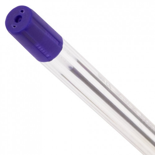 Ручка шариковая BRAUBERG Flash, СИНЯЯ, корпус прозрачный, узел 0,7 мм, линия письма 0,35 мм, 141031
