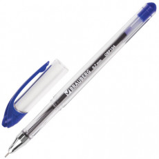 Ручка шариковая масляная BRAUBERG Smooth Write, СИНЯЯ, корпус прозрачный, узел 0,7 мм, линия письма 0,35 мм, 142682