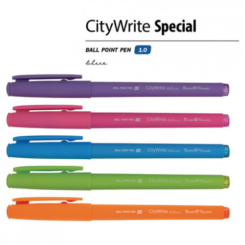 Ручка шариковая масляная BRUNO VISCONTI CityWrite, СИНЯЯ, Special, узел 1 мм, линия письма 0,7 мм, 20-0024