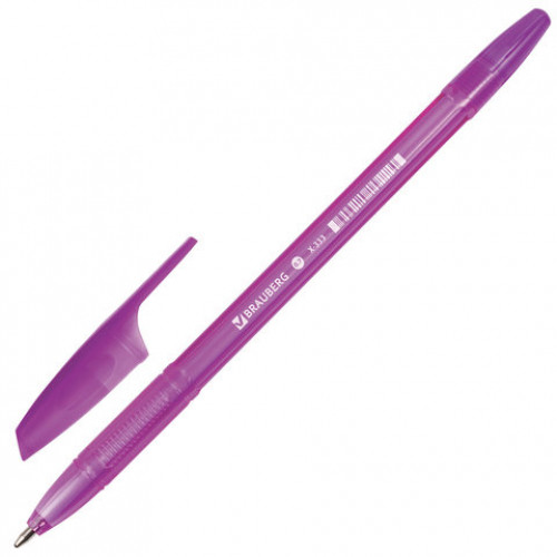 Ручка шариковая BRAUBERG X-333 VIOLET, ФИОЛЕТОВАЯ, корпус тонированный фиолетовый, узел 0,7 мм, линия письма 0,35 мм, 142833