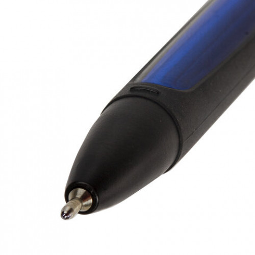 Ручка шариковая масляная BRAUBERG BOMB GT, СИНЯЯ, прорезиненный сине-черный корпус, узел 0,7 мм, линия письма 0,35 мм, 143345