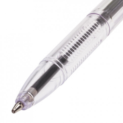 Ручка шариковая BRAUBERG X-333, СИНЯЯ, корпус прозрачный, узел 0,7 мм, линия письма 0,35 мм, 142405