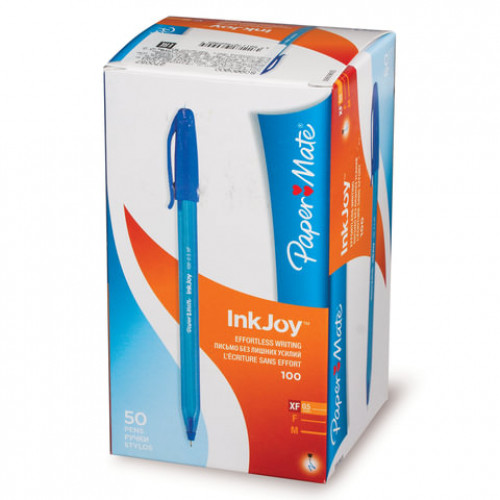Ручка шариковая PAPER MATE Inkjoy 100, СИНЯЯ, корпус тонированный синий, узел 0,7 мм, линия письма 0,5 мм, S0960900