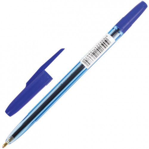 Ручка шариковая BRAUBERG Carina Blue, СИНЯЯ, корпус тонированный синий, узел 1 мм, линия письма 0,5 мм, 141669