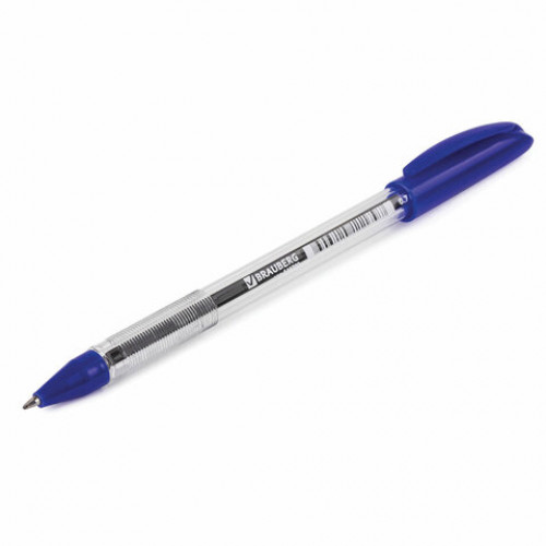 Ручка шариковая масляная BRAUBERG Rite-Oil, СИНЯЯ, корпус прозрачный, узел 0,7 мм, линия письма 0,35 мм, 141702