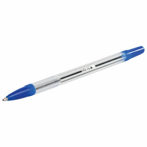 Ручка шариковая STAFF BP-03, СИНЯЯ, корпус прозрачный, узел 1 мм, линия письма 0,5 мм, 143742