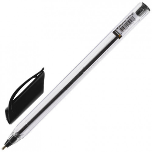 Ручка шариковая масляная BRAUBERG Extra Glide, ЧЕРНАЯ, трехгранная, узел 1 мм, линия письма 0,5 мм, 142135