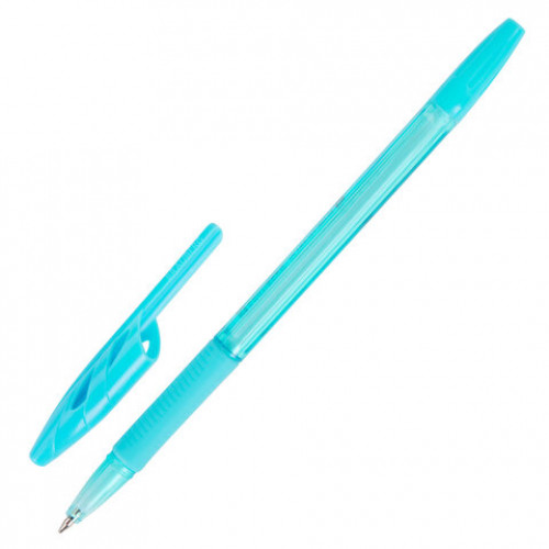 Ручки шариковые с грипом BRAUBERG ULTRA GT PASTEL, НАБОР 4 ШТУКИ, СИНИЕ, узел 0,7 мм, линия 0,35 мм, 144533