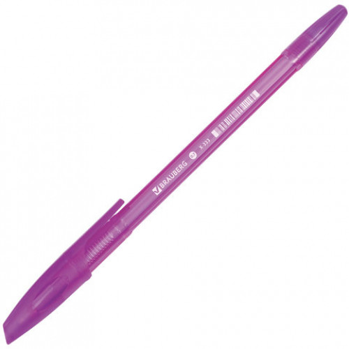 Ручка шариковая BRAUBERG X-333 VIOLET, ФИОЛЕТОВАЯ, корпус тонированный фиолетовый, узел 0,7 мм, линия письма 0,35 мм, 142833
