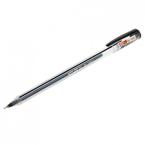 Ручка шариковая масляная STAFF OBP-31, ЧЕРНАЯ, корпус матовый, игольчатый узел 0,6 мм, линия письма 0,3 мм, 143022