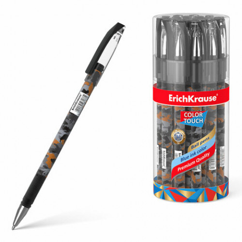 Ручка шариковая ERICH KRAUSE ColorTouch Rough native, СИНЯЯ, узел 0,7 мм, линия письма 0,35 мм, 48766