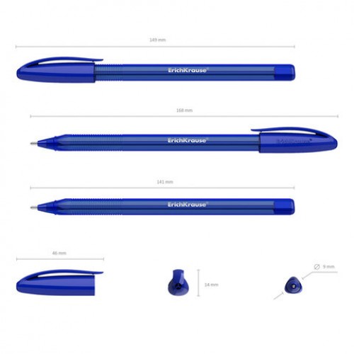 Ручка шариковая ERICH KRAUSE U-108 Stick Original, СИНЯЯ, узел 1мм, линия 0,3мм, 4759, 47595