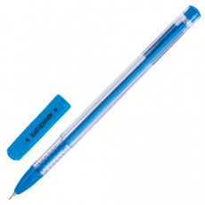 Ручка шариковая масляная ЮНЛАНДИЯ STAR, СИНЯЯ, корпус прозрачный, 0,7 мм, линия письма 0,35 мм, 143010