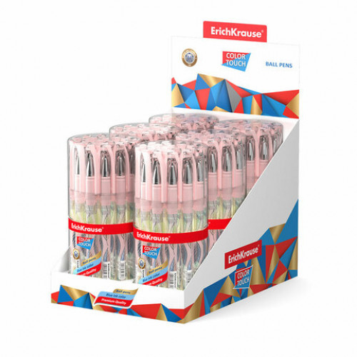Ручка шариковая ERICH KRAUSE ColorTouch Flora, СИНЯЯ, узел 0,7 мм, линия письма 0,35 мм, 50741