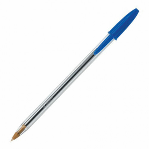 Ручка шариковая BIC Cristal, СИНЯЯ, корпус прозрачный, узел 1 мм, линия письма 0,32 мм, 847898