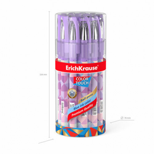 Ручка шариковая ERICH KRAUSE ColorTouch Magic rhombs, СИНЯЯ, узел 0,7 мм, линия письма 0,35 мм, 50739