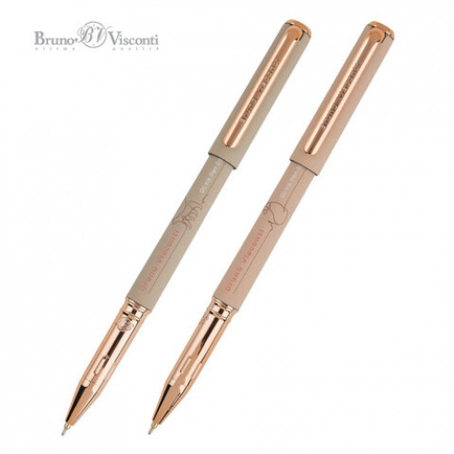 Ручка шариковая BRUNO VISCONTI Total Beige, СИНЯЯ, корпус ассорти, линия письма 0,4 мм, 20-0293/23