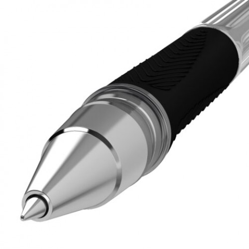 Ручка шариковая BRAUBERG BP-GT, ЧЕРНАЯ, корпус прозрачный, стандартный узел 0,7 мм, линия письма 0,35 мм, 144006