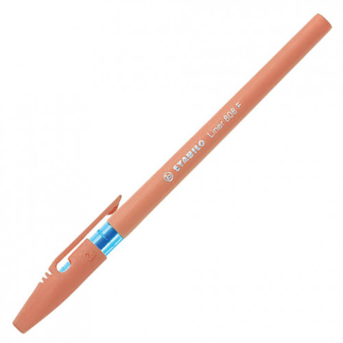 Ручка шариковая STABILO Liner Pastel, СИНЯЯ, корпус персиковый, узел 0,7 мм, линия письма 0,3 мм, 808FP1041-3