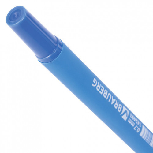 Ручка шариковая BRAUBERG Capital blue, СИНЯЯ, корпус soft-touch голубой, узел 0,7 мм, линия письма 0,35 мм, 142493