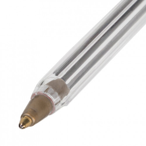 Ручка шариковая STAFF Basic Budget BP-02, письмо 500 м, КРАСНАЯ, длина корпуса 13,5 см, линия письма 0,5 мм, 143760