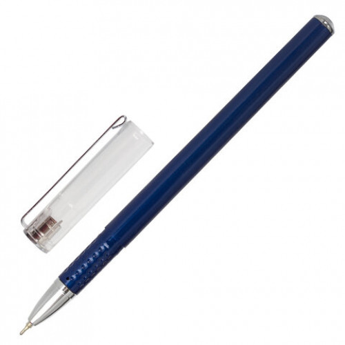 Ручка шариковая масляная BRAUBERG Oxet, СИНЯЯ, корпус синий, игольчаиый узел 0,7 мм, линия письма 0,35 мм, 143002