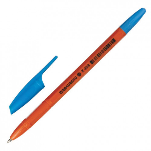 Ручка шариковая BRAUBERG X-333 MIX, СИНЯЯ, корпус ассорти, узел 0,7 мм, линия 0,35 мм, 142960
