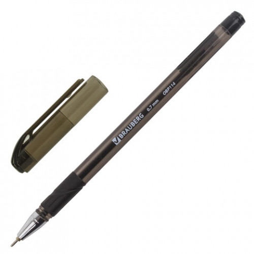 Ручка шариковая масляная с грипом BRAUBERG Max-Oil Tone, ЧЕРНАЯ, узел 0,7 мм, линия письма 0,35 мм, 142694