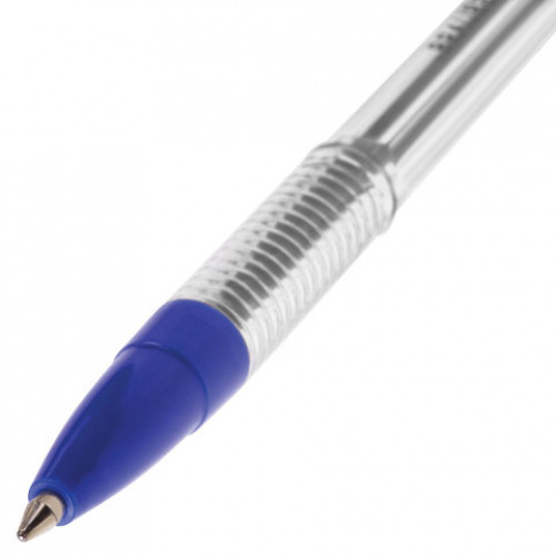 Ручка шариковая BRAUBERG Note, СИНЯЯ, корпус прозрачный, узел 0,7 мм, линия письма 0,35 мм, 141146