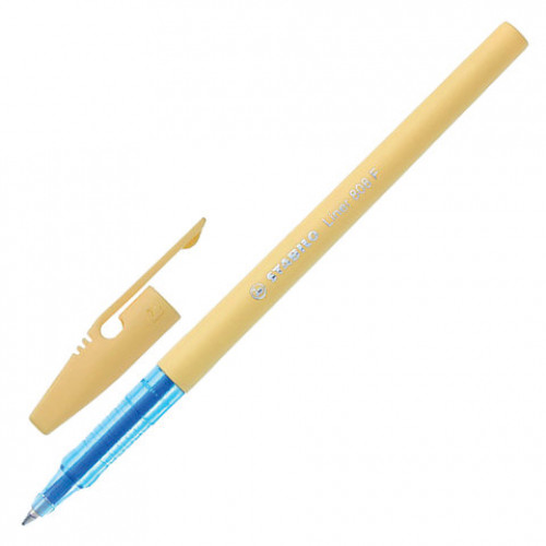 Ручка шариковая STABILO Liner Pastel, СИНЯЯ, корпус ванильный, узел 0,7 мм, линия письма 0,3 мм, 808FP1041-5