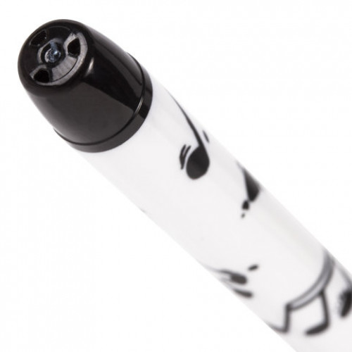Ручка шариковая масляная с грипом BRAUBERG BLACK&WHITE Melody, СИНЯЯ, узел 0,7 мм, линия письма 0,35 мм, 142658