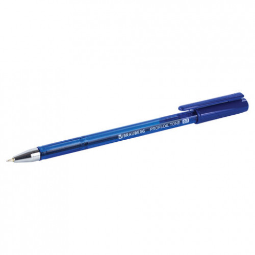 Ручка шариковая масляная BRAUBERG PROFI-OIL TONE, СИНЯЯ, узел 0,7 мм, линия письма 0,35 мм, 143459