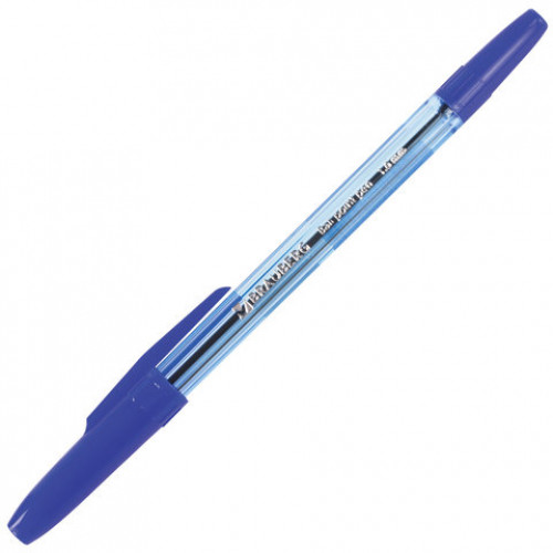 Ручка шариковая BRAUBERG Carina Blue, СИНЯЯ, корпус тонированный синий, узел 1 мм, линия письма 0,5 мм, 141669