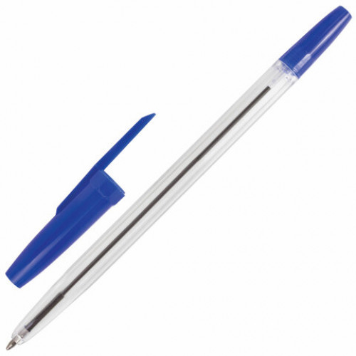 Ручка шариковая ГВАРДИЯ Line, корпус прозрачный, узел 1 мм, линия письма 0,5 мм, синяя, 143207
