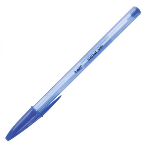 Ручка шариковая масляная BIC Cristal Soft, СИНЯЯ, корпус тонированный, узел 1,2 мм, линия 0,35 мм, 951434