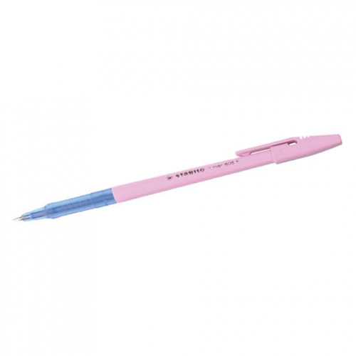 Ручка шариковая STABILO Liner Pastel, СИНЯЯ, корпус розовый, узел 0,7 мм, линия письма 0,3 мм, 808FP1041-4