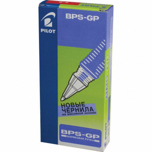 Ручка шариковая масляная с грипом PILOT BPS-GP, КРАСНАЯ, корпус прозрачный, узел 0,7 мм, линия письма 0,32 мм, BPS-GP-F