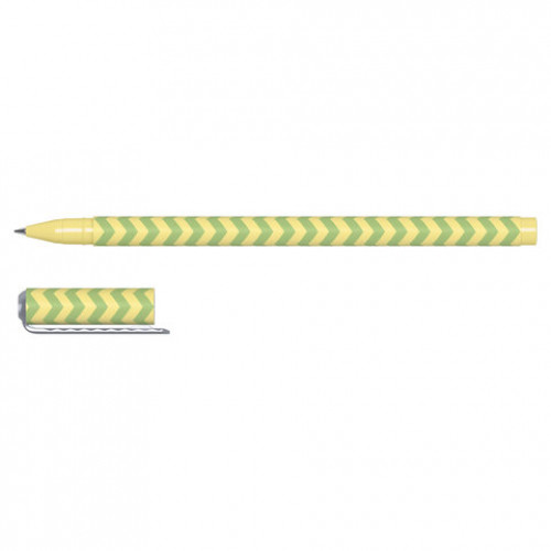 Ручка шариковая BRAUBERG SOFT TOUCH STICK GEOMETRIC, СИНЯЯ, мягкое покрытие, корпус ассорти, узел 0,7 мм, 143701
