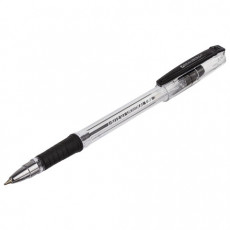 Ручка шариковая масляная с грипом BRAUBERG i-Rite GT, ЧЕРНАЯ, корпус прозрачный, узел 0,7 мм,143301