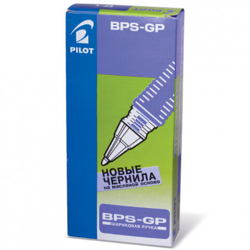 Ручка шариковая масляная с грипом PILOT BPS-GP, СИНЯЯ, корпус прозрачный, узел 0,5 мм, линия письма 0,25 мм, BPS-GP-EF, BPS-GP-ЕF