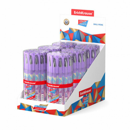 Ручка шариковая ERICH KRAUSE ColorTouch Magic rhombs, СИНЯЯ, узел 0,7 мм, линия письма 0,35 мм, 50739