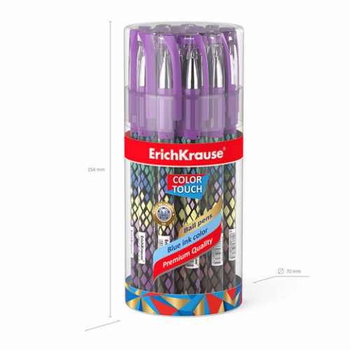Ручка шариковая ERICH KRAUSE ColorTouch Purple python, СИНЯЯ, узел 0,7 мм, линия письма 0,35 мм, 50743