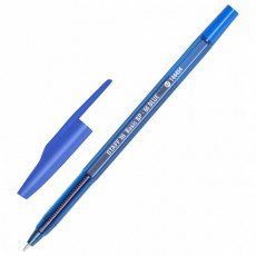 Ручка шариковая STAFF Basic BP-66 BLUE, СИНЯЯ, корпус синий, узел 1 мм, линия письма 0,5 мм, 144454