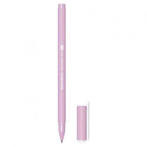 Ручка шариковая BRAUBERG SOFT TOUCH STICK PASTEL СИНЯЯ, мягкое покрытие, корпус ассорти, узел 0,7 мм, 143698