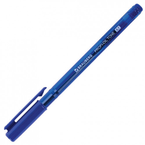 Ручка шариковая масляная BRAUBERG PROFI-OIL TONE, СИНЯЯ, узел 0,7 мм, линия письма 0,35 мм, 143459