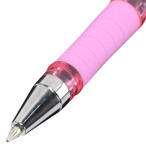 Ручка шариковая масляная с грипом PASTEL, BRAUBERG, СИНЯЯ, стандартный узел 0,5 мм, линия письма 0,25 мм, 144488