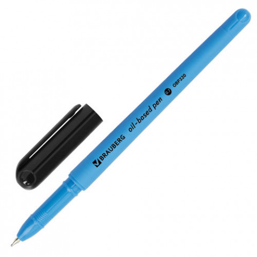 Ручка шариковая масляная BRAUBERG Fine Neon, СИНЯЯ, корпус ассорти, узел 0,7 мм, линия письма 0,35 мм, 142948